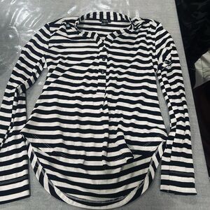 Rue21 Black and White Striped Button Down Shirt